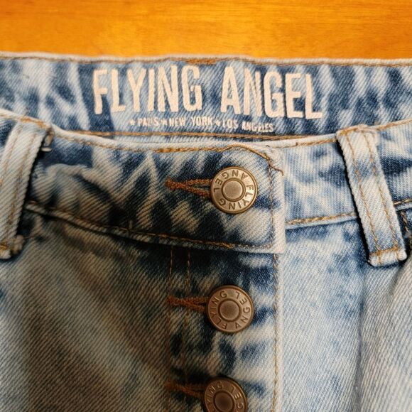 Vintage Flying Angel button fly Jean Skort Size 7 - Picture 4 of 6